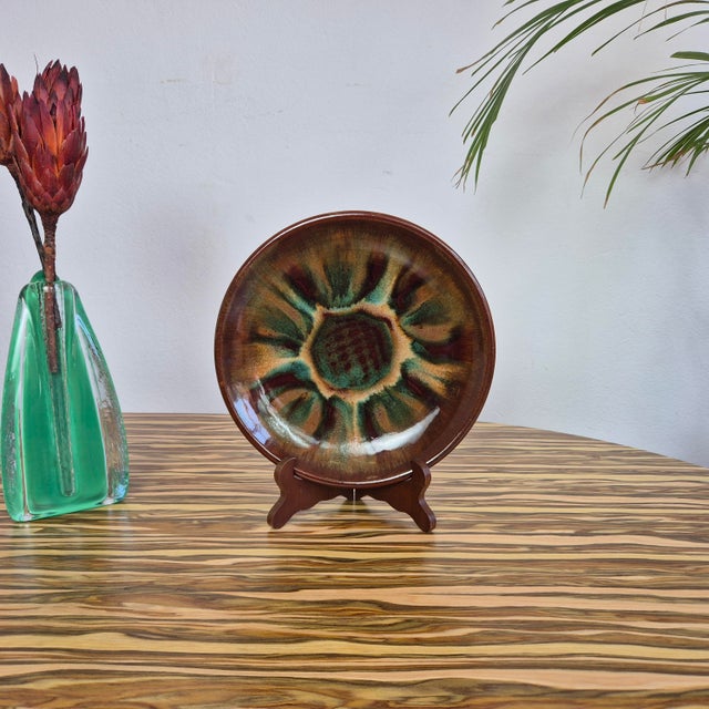 Mid-Century Modern Mid-Century Ceramic Wall Plate from Łysa Góra, Poland, 1960s For Sale - Image 3 of 8