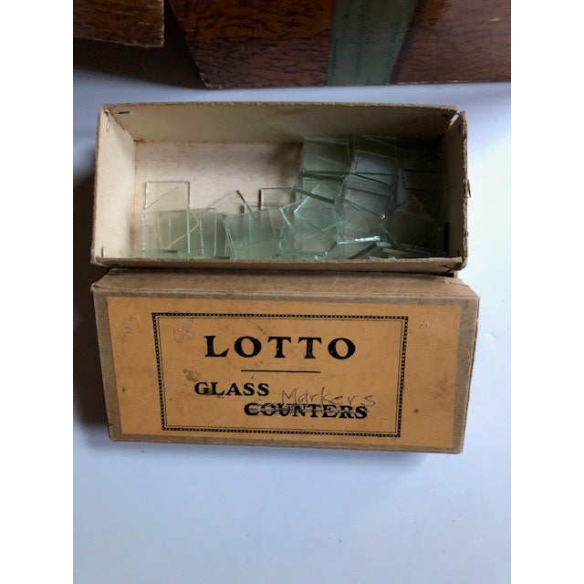 Early 20th Century Antique Lotto Game With Box, Counters, Boards and Numbers For Sale - Image 5 of 5