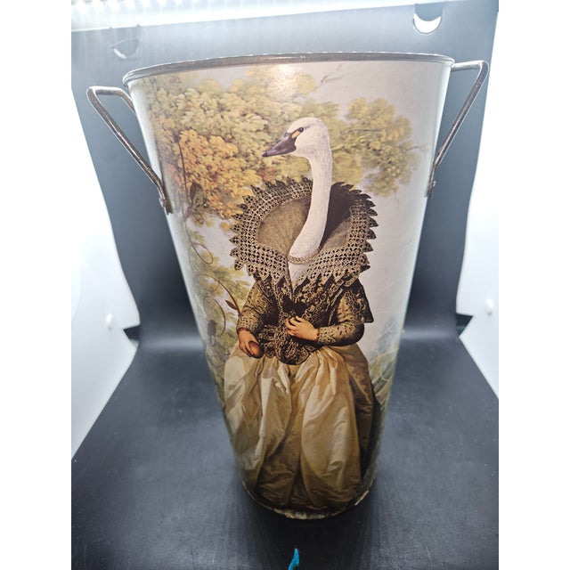 Ibride's Surrealist Animal Nobility Series Home Decor, Metal Pail Vase For Sale - Image 4 of 7