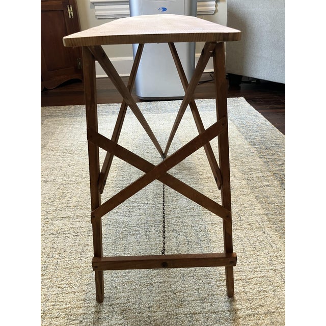 Vintage Wooden Miniature Ironing Board Table – 1930s–1950s Rustic Farmhouse Accent For Sale In New York - Image 6 of 10