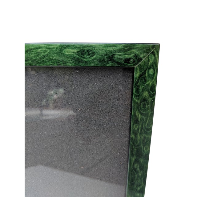 Late 20th Century Vintage Faux Malachite Green Lacquer Picture Frame For Sale - Image 5 of 9