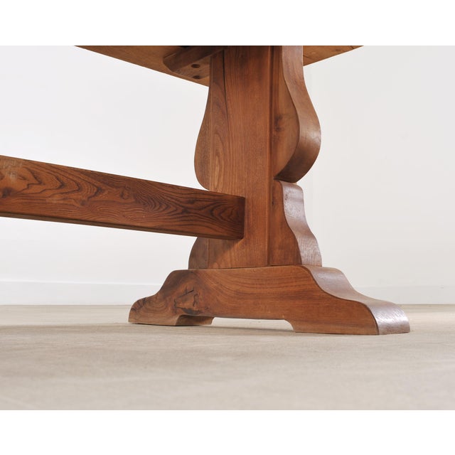 Country French Provincial Oak Farmhouse Dining Table 7Ft For Sale - Image 16 of 18