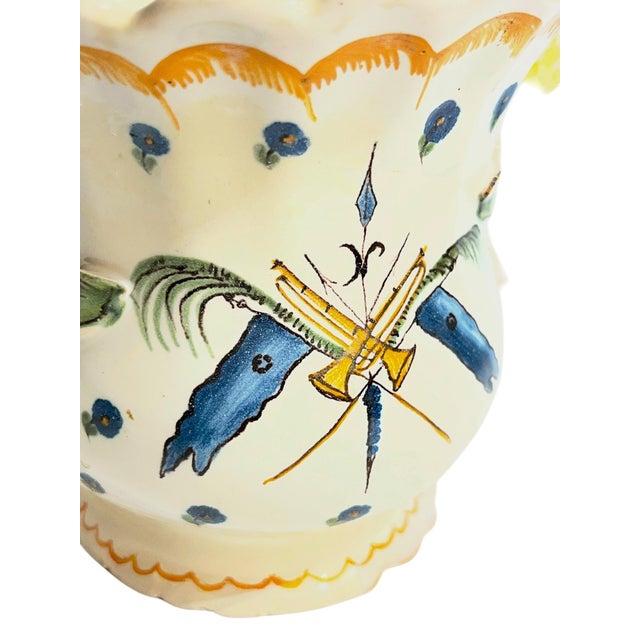 Vintage Matched Pair of French Faience Flower Frogs or Moustiers For Sale - Image 10 of 13