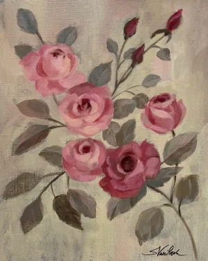 Sweet Spring Aroma, Botanical Acrylic Painting