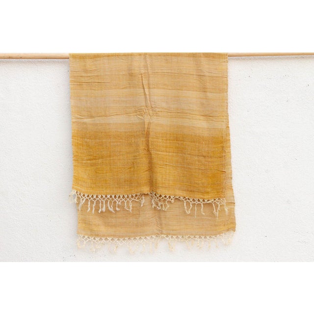 Contemporary Organic Peace Silk Throw, Golden Blossom For Sale - Image 3 of 6