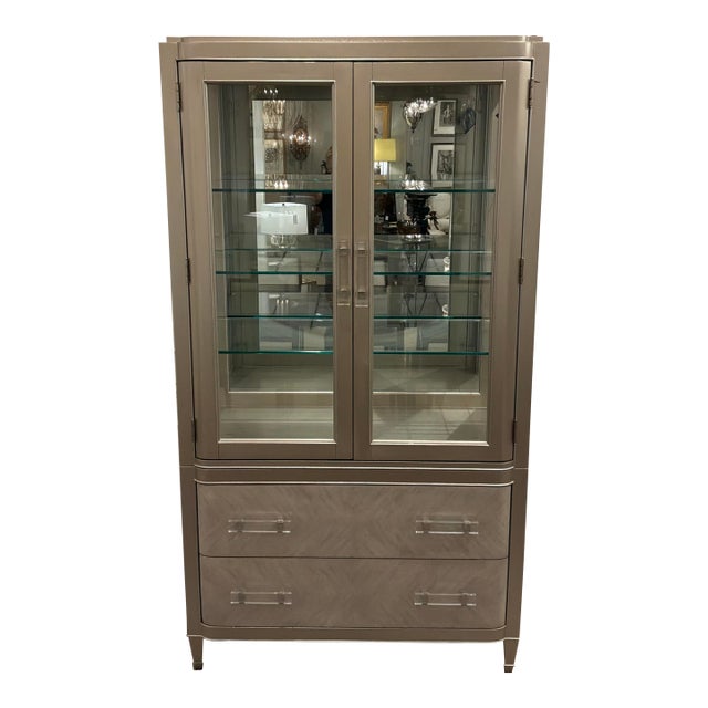 Pulaski Furniture Champagne Display Cabinet. For Sale