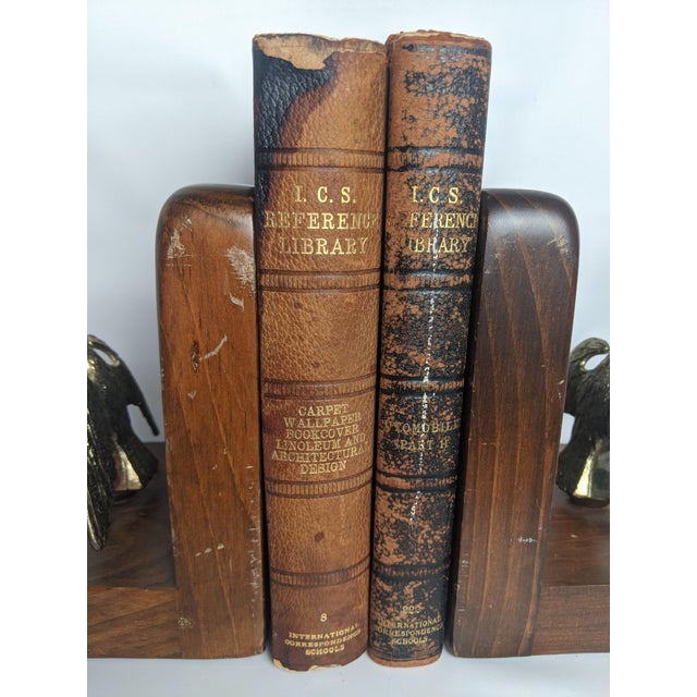 Antique i.c.s. Reference Library Books – Brown & Black Leather-Bound Design Volumes, Pair For Sale - Image 10 of 10