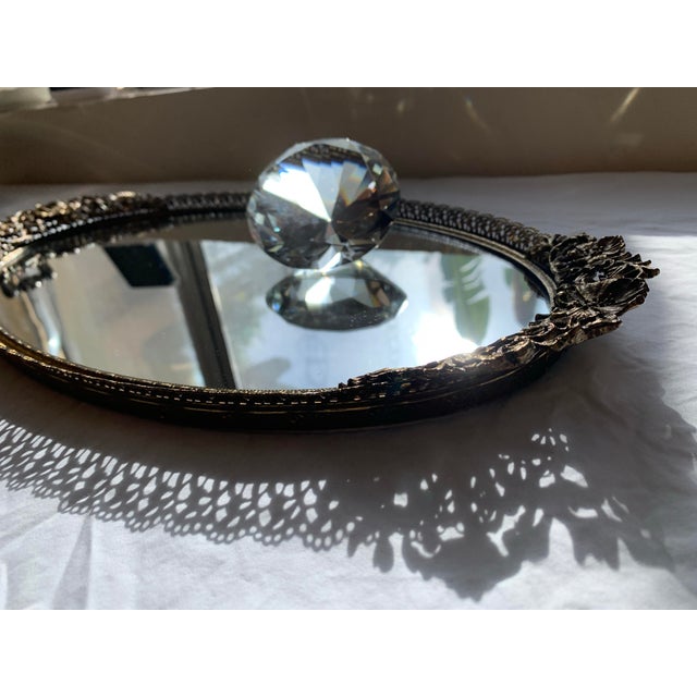 Vintage Gold Filigree Perfume Vanity Tray For Sale - Image 4 of 12