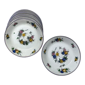 Limoges , France Floral Pattern Soup Bowls - Set of 9