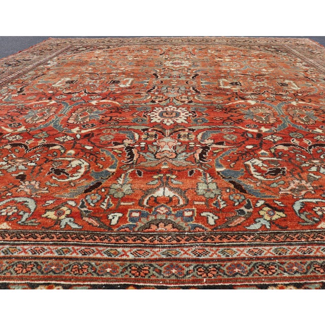 Antique Persian Sultanabad Rug With Red Ground and Allover Design 10'3 X 13'6 For Sale In Atlanta - Image 6 of 17