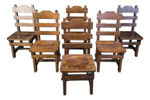 Vintage Brutalist Dining Chairs, 1960s, Set of 6