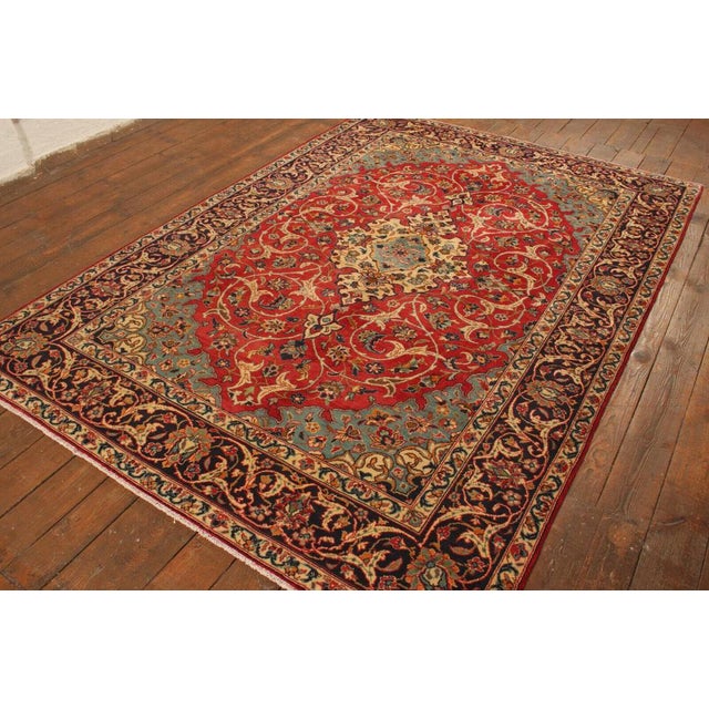 Hand-Knotted Middle Eastern Wool Rug For Sale - Image 10 of 11