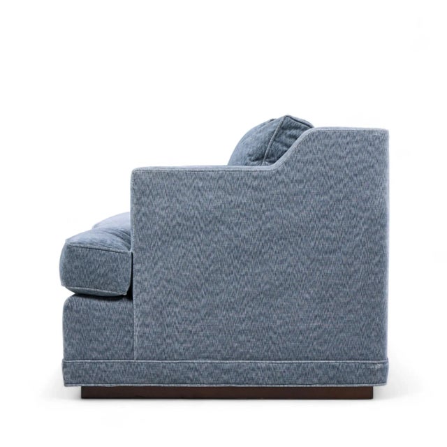 Baker Furniture Company Bill Sofield for Baker Carlyle Blue Sofa For Sale - Image 4 of 10