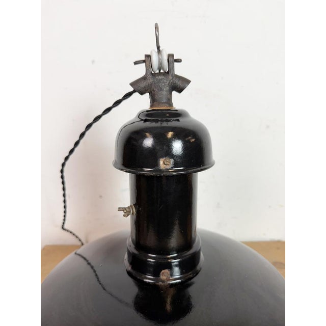 Industrial Bauhaus Black Enamel Pendant Lamp, 1930s For Sale - Image 17 of 18