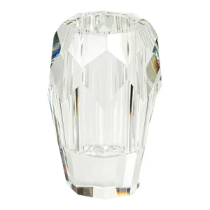 Chiasso 5" Tall Crystal Cut Glass Vase, Clear