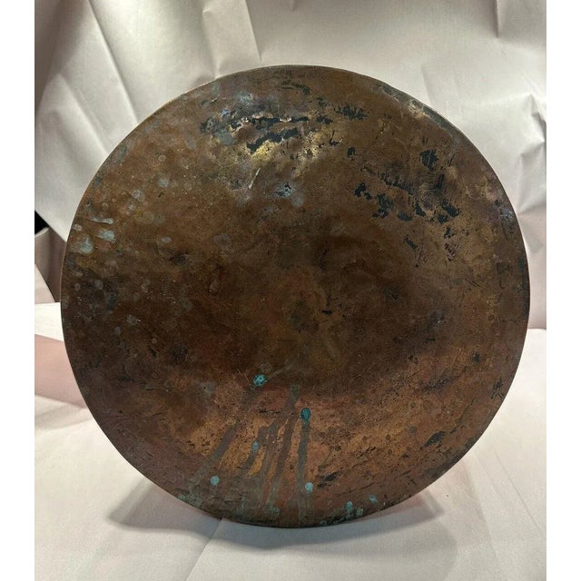 Metal Large Antique Copper Deghra Cooking Pot From India For Sale - Image 7 of 10