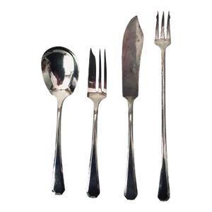 1917 Wm Rogers Silverplate Lincoln Pattern MIX Serving Utensils Set- 4 Pieces