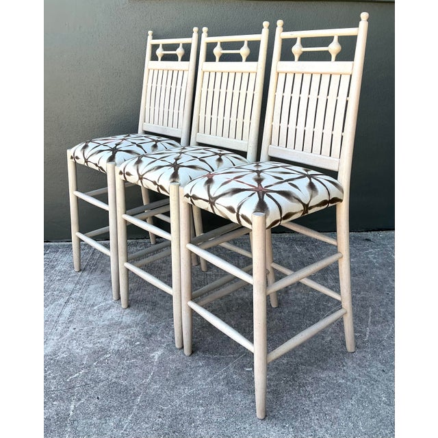 Vintage Slat Bar Stools - Set of 3 For Sale In West Palm - Image 6 of 12
