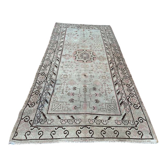 Antique Khotan Rug – Ivory Ground Floral | 4'5"x10'2" For Sale