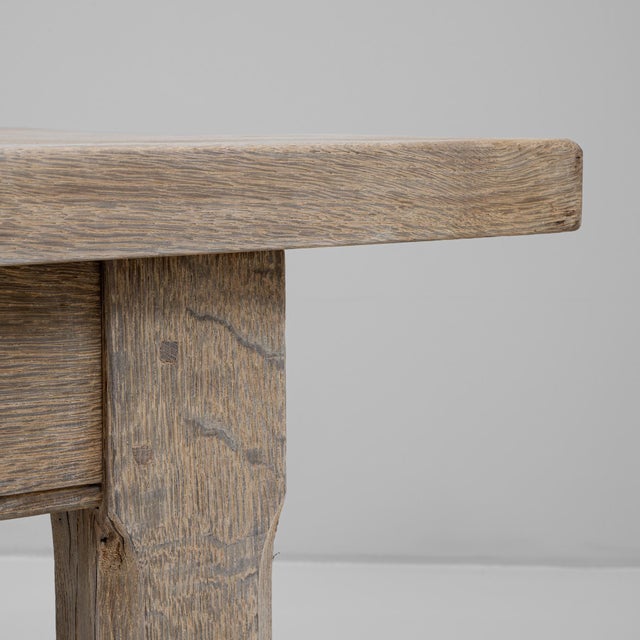 20th Century French Oak Dining Table With Drawer For Sale - Image 11 of 18