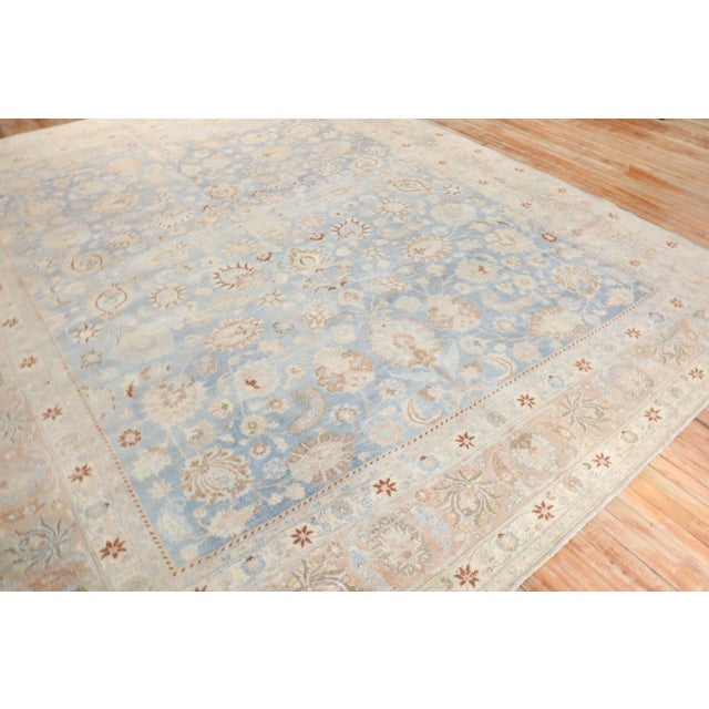 Antique Zabihi Collection Light Blue Persian Meshed Rug For Sale - Image 9 of 12