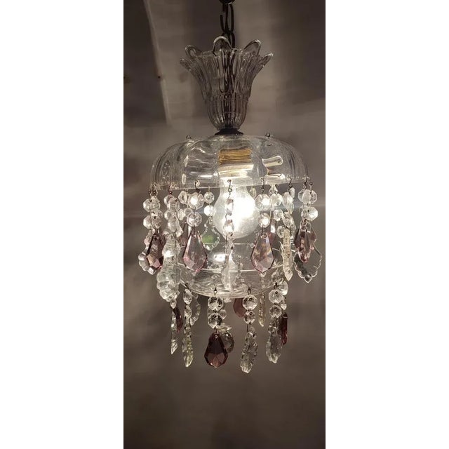 Crystal Ceiling Lamp. France, 1950s, in Very Good conditions. Designed 1920 to 1949 European Plug (up to 250V).The wiring...