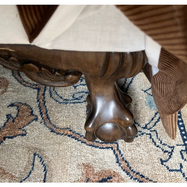 English Skirted Charles of London Brown Sofa For Sale - Image 3 of 8