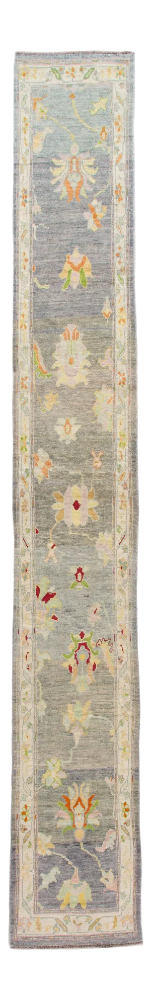 Long Modern Oushak Handmade Wool Runner