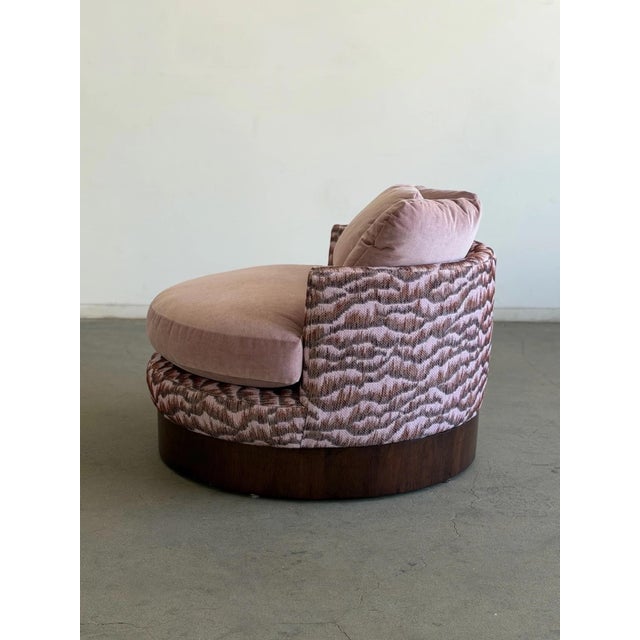 Vintage Baughman-Style Oversized Barrel Lounge Chair For Sale - Image 11 of 11