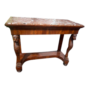 Antique English Marble Top Console Table