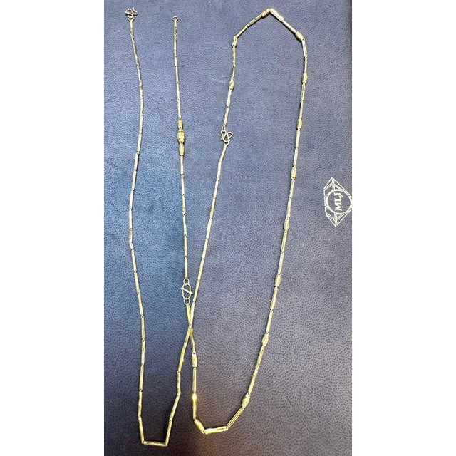 Vintage 6.6 Gm Pure 22 Karat Yellow Gold Handmade Chain + Bracelet , 37 " long Close to pure gold , it is 22 Karat very...