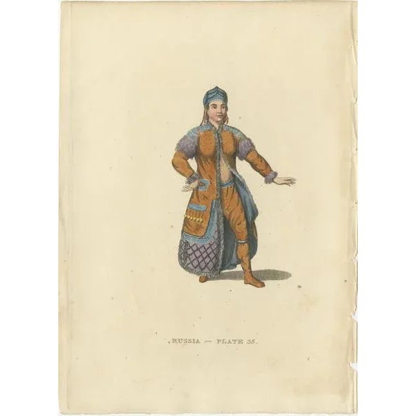 Early 19th Century Engravings Depicting the Dress and Manners of the Yakouti Tribes in Russia, 1814, Set of 3 For Sale - Image 5 of 6