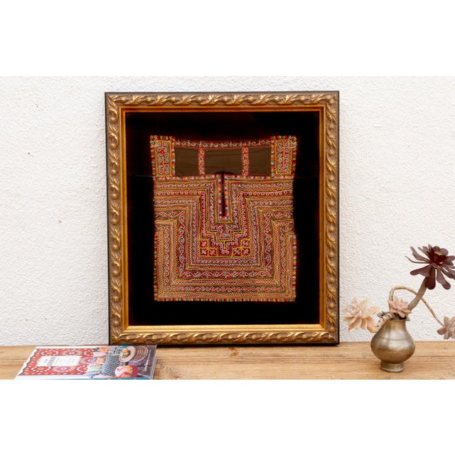 Ornate Framed Hmong Ethnic Textile Panel For Sale - Image 11 of 11