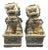 Asian Antique Blue and White Foo Dogs - a Pair For Sale