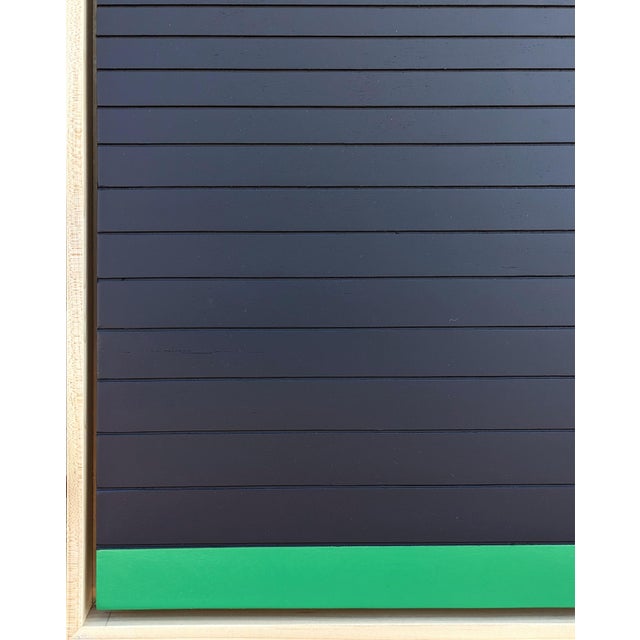 2020s Matthew Reeves Contemporary Black and Green Linear Abstract Geometric Groove Painting, 2022 For Sale - Image 5 of 9