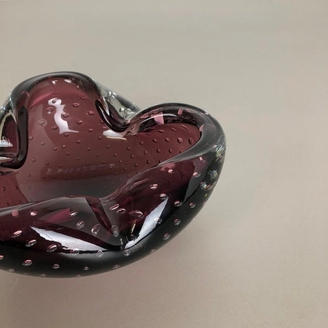 Large Murano Bubble Glass Bowl or Ashtray, Italy, 1970s For Sale - Image 10 of 18