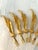 Art Deco Mid-Century 24k Feather Design Appetizer Forks, Set of 6 For Sale - Image 3 of 3