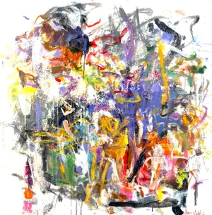 "Lavender Fields" Contemporary Original Abstract Expressionist Acrylic Painting by Sandy Welch