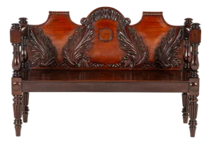 19th Century English Regency Mahogany Hall Bench