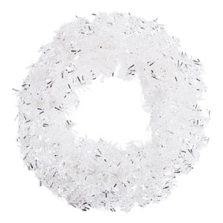 Silver Tinsel Christmas Wreath 22"D For Sale