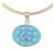 Sol Pendant, Turquoise With Blue Topaz, Diamonds & 14k Gold For Sale