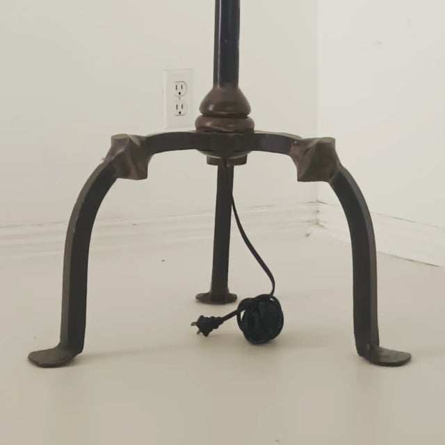 Spanish Revival Vintage Wrought Iron Floor Lamp For Sale - Image 3 of 15