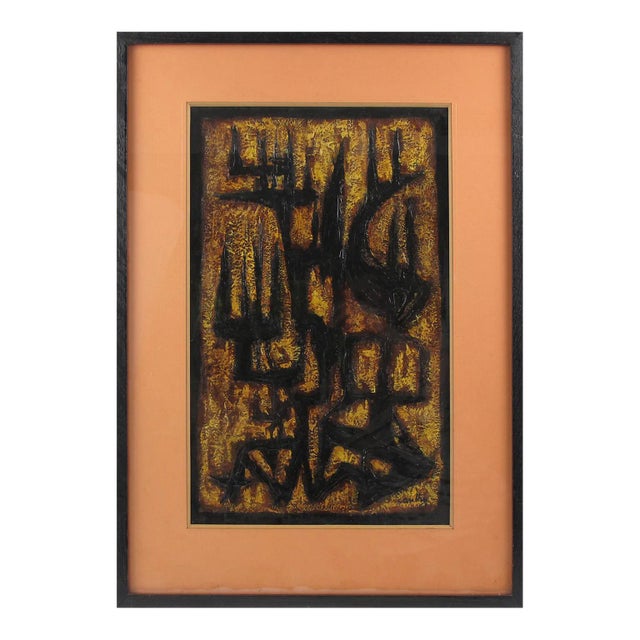 American Brutalist Abstract Mix-Media Painting by Canthi For Sale