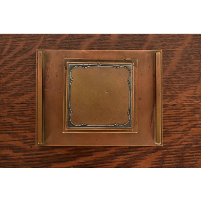Silver Crest Arts & Crafts Sterling Silver on Bronze Inkwell For Sale In South Bend - Image 6 of 12