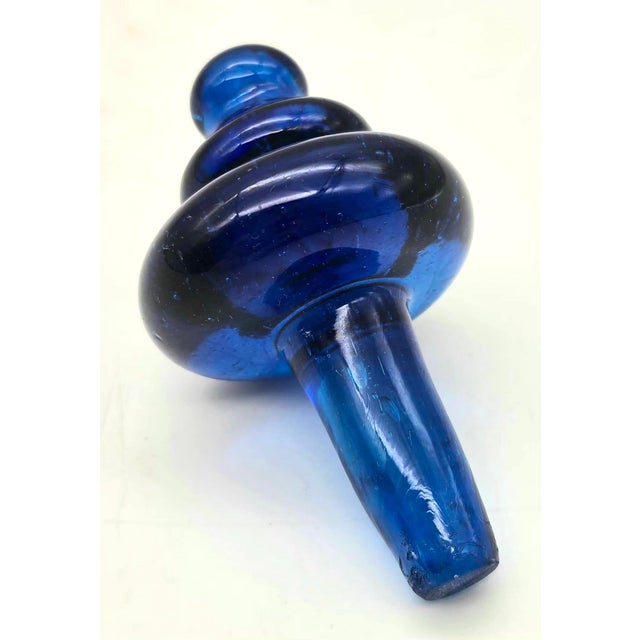 Mid 20th Century Cobalt Blue Bottle Stopper For Sale In Miami - Image 6 of 9