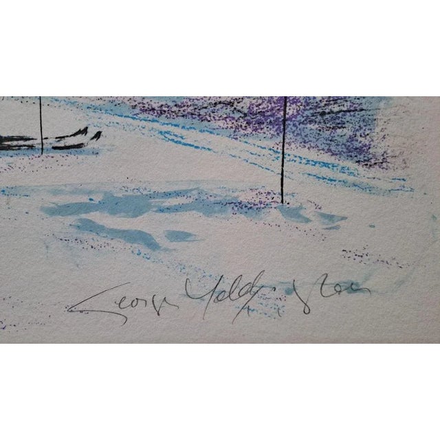 Georges Yoldjoglou, Ski Departure, Original Color Lithograph For Sale - Image 5 of 7