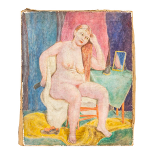 Elsie Price Seated Female Nude Oil on Canvas