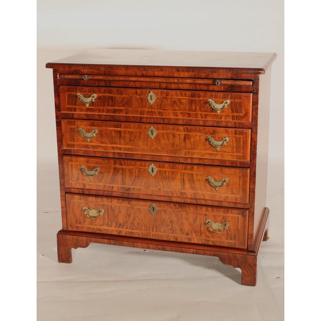 Queen Anne George I Style Burl Walnut Bachelor's Chest For Sale - Image 3 of 14