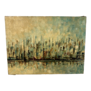 Martin J. Murray (Rhode Island, 1908–1997) Waterfront #2, Oil on Canvas, 1960