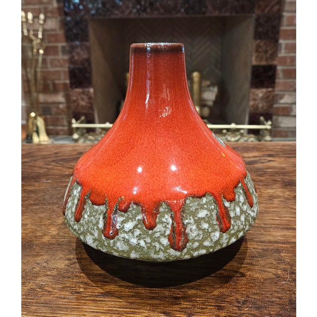 McM, Red Fat Lava Vase For Sale In Charlotte - Image 6 of 11